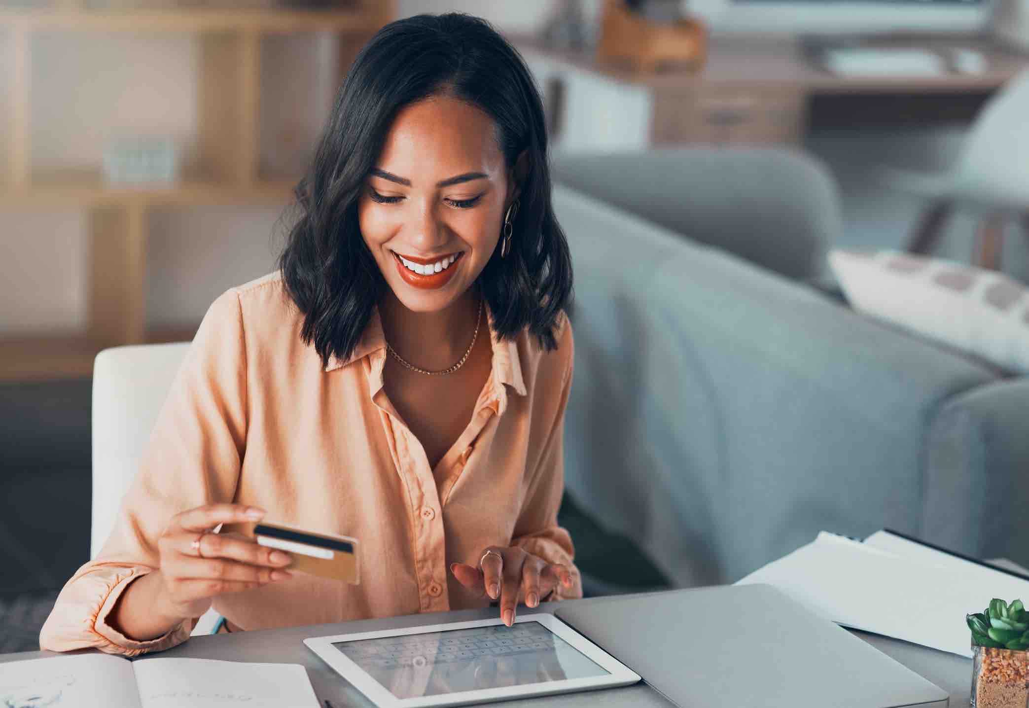 woman reviewing payment processing partnerships