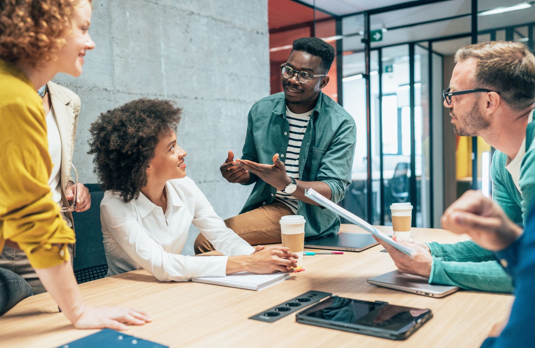Group of people meeting in a conference room