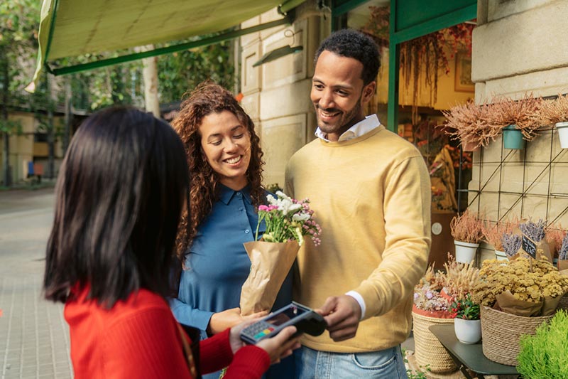 payment the flowers using the card